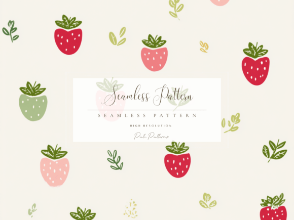 Download Cute Strawberry Seamless Pattern PNG with Background - Seamless pattern Collection