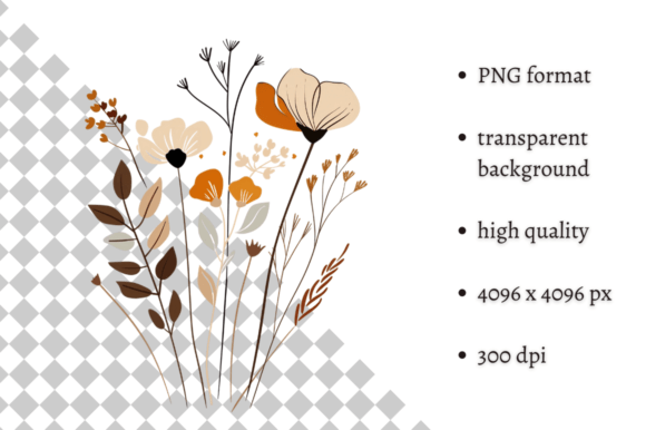 Download Watercolor Boho Wild Flowers Clipart - Boho Collection