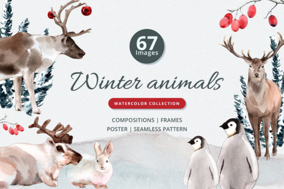 Download Winter Animals Watercolor Collection - Winter animals Collection
