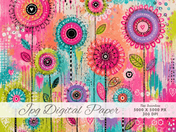 Download Flower Pop Abstract Digital Paper JPG - Premium Resources