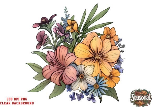 Download Watercolor Boho WildFlowers Clipart - Boho Collection