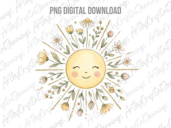 Download Boho Floral Sun Sublimation PNG - Boho Collection
