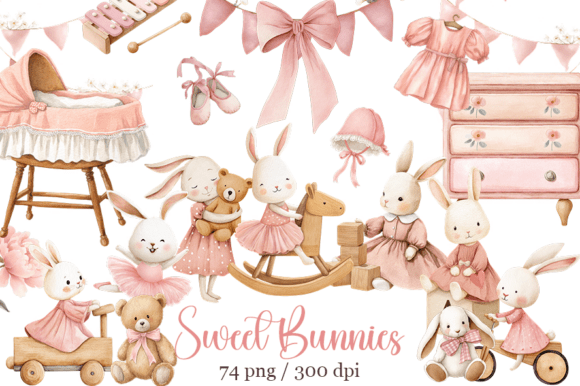 Download Cute Bunny Clipart, Pink Boho Bunny - Boho Collection
