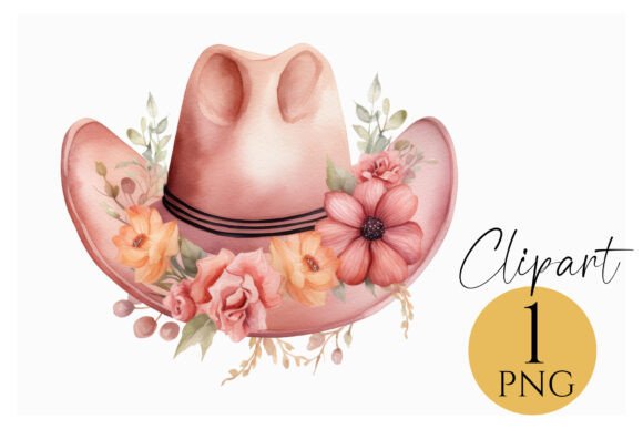 Download Boho Floral Cowboy Hat Clipart PNG - Boho Collection