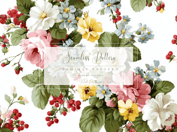 Download Vintage Floral Seamless Pattern PNG with Background - Seamless pattern Collection