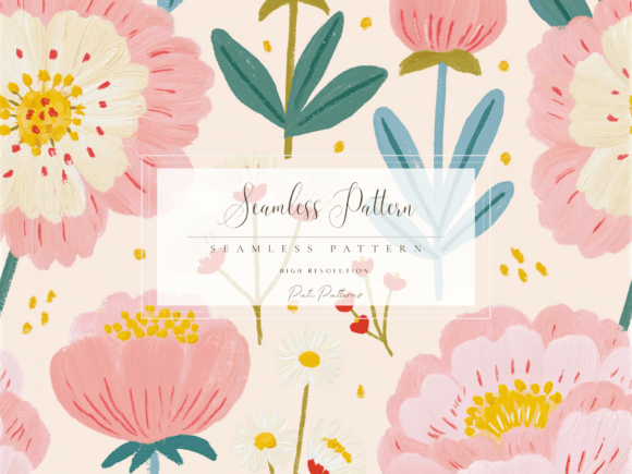 Download Blush Peony Floral Seamless Pattern - Seamless pattern Collection