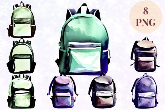 Download Backpack Watercolor 18 Clipart PNG - Backpack watercolor Collection